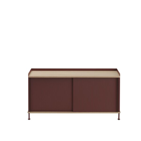 Enfold Tavolino 124x45 Rovere/Rosso Profondo