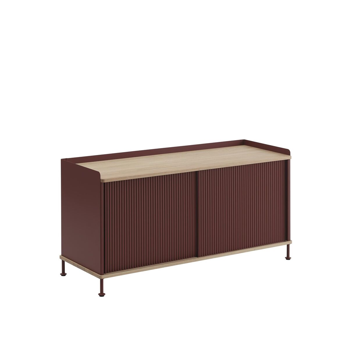 Enfold Kast 124x45 Eiken/dieprood