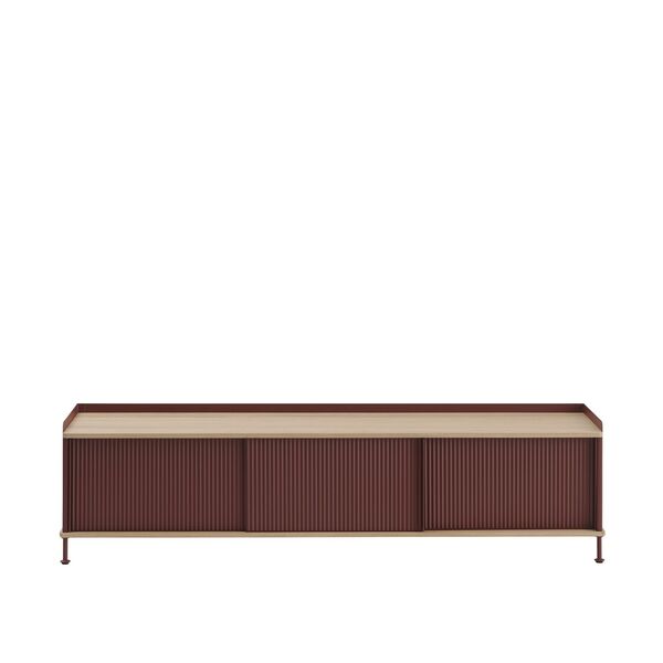 Enfold Tavolino 186x45 Rovere/Rosso Profondo