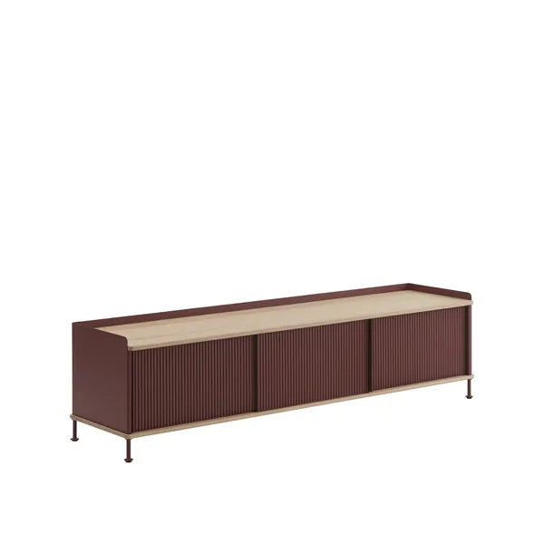 Mesa Auxiliar Enfold 186x45 Roble/Rojo Profundo