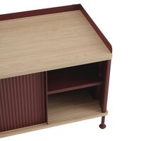 Mesa Auxiliar Enfold 186x45 Roble/Rojo Profundo