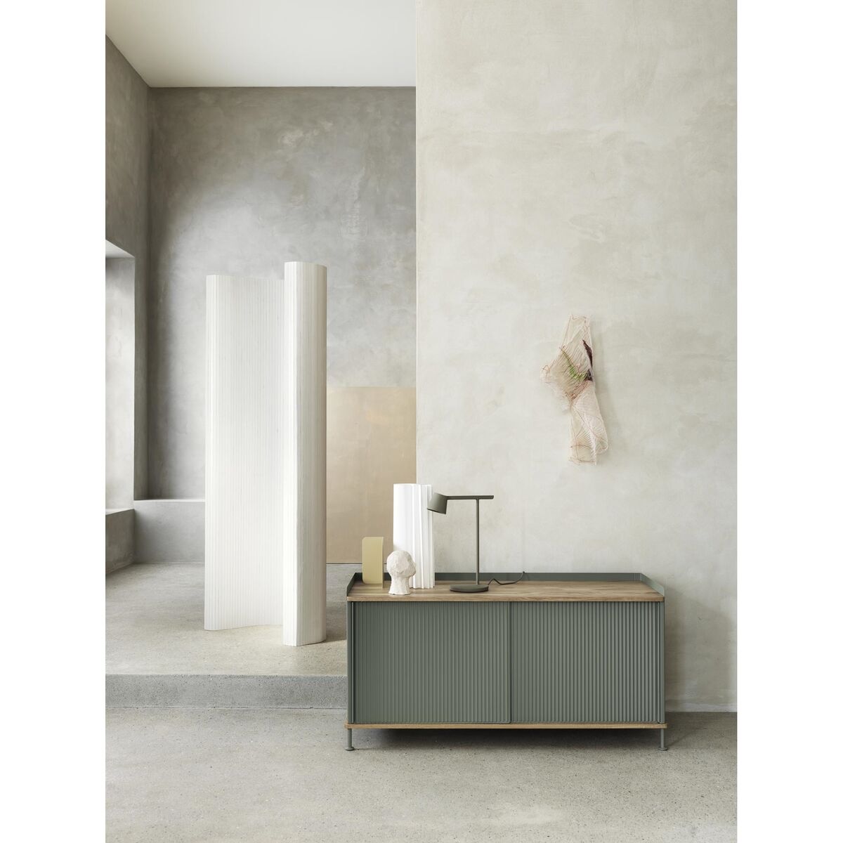 Enfold Buffet Bas Chêne/Dusty Vert