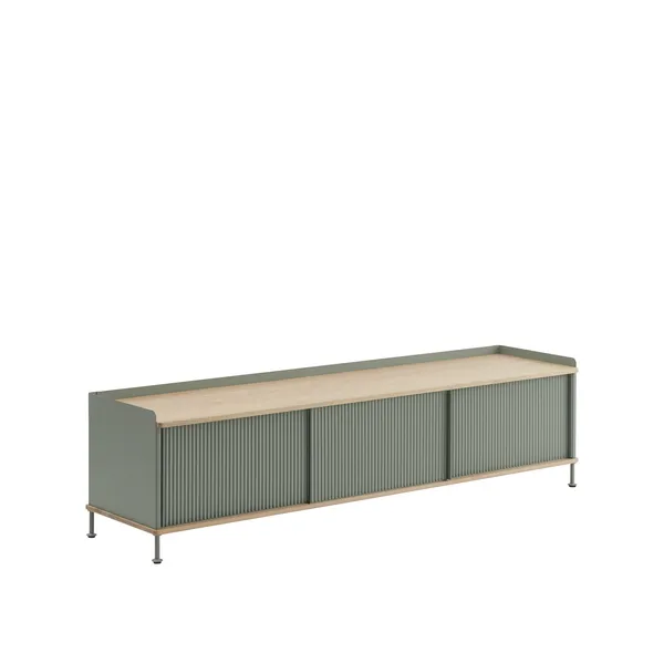 Enfold Cabinet 186x45 Oak/Dusty Green