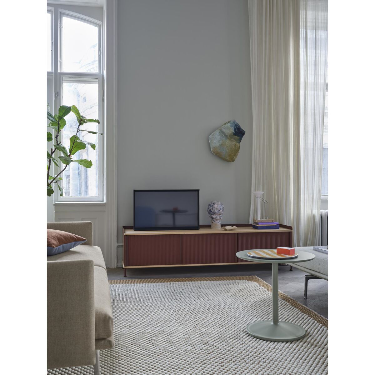 Enfold Kast 186x45 Eiken/ Grijs