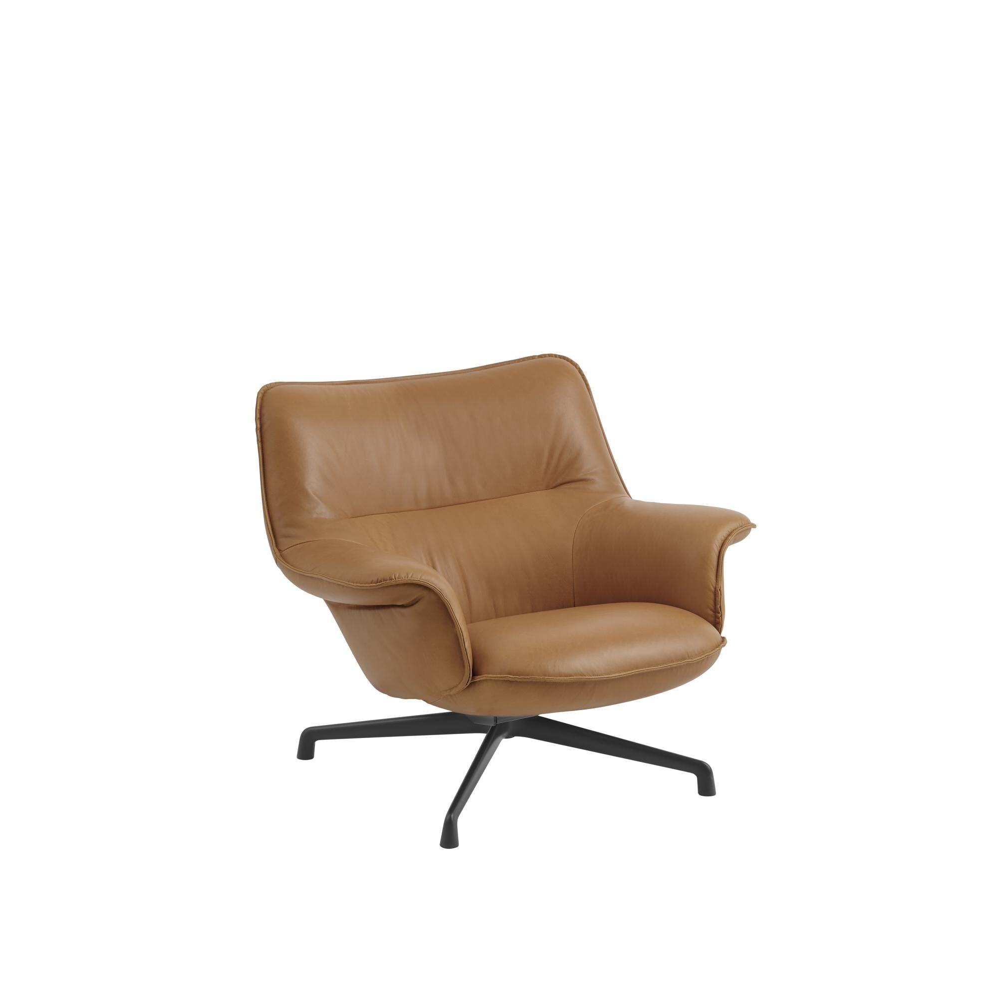 Doze Lnestol Lav Ryg Refine Leather Cognac/Anthracite Black