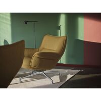 Doze Armchair Low Back Refine Leather Cognac/Anthracite Black