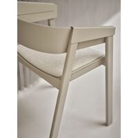 Cover Eettafel Stoel m. Armleuning Leer Gestoffeerd Cognac/Eiken