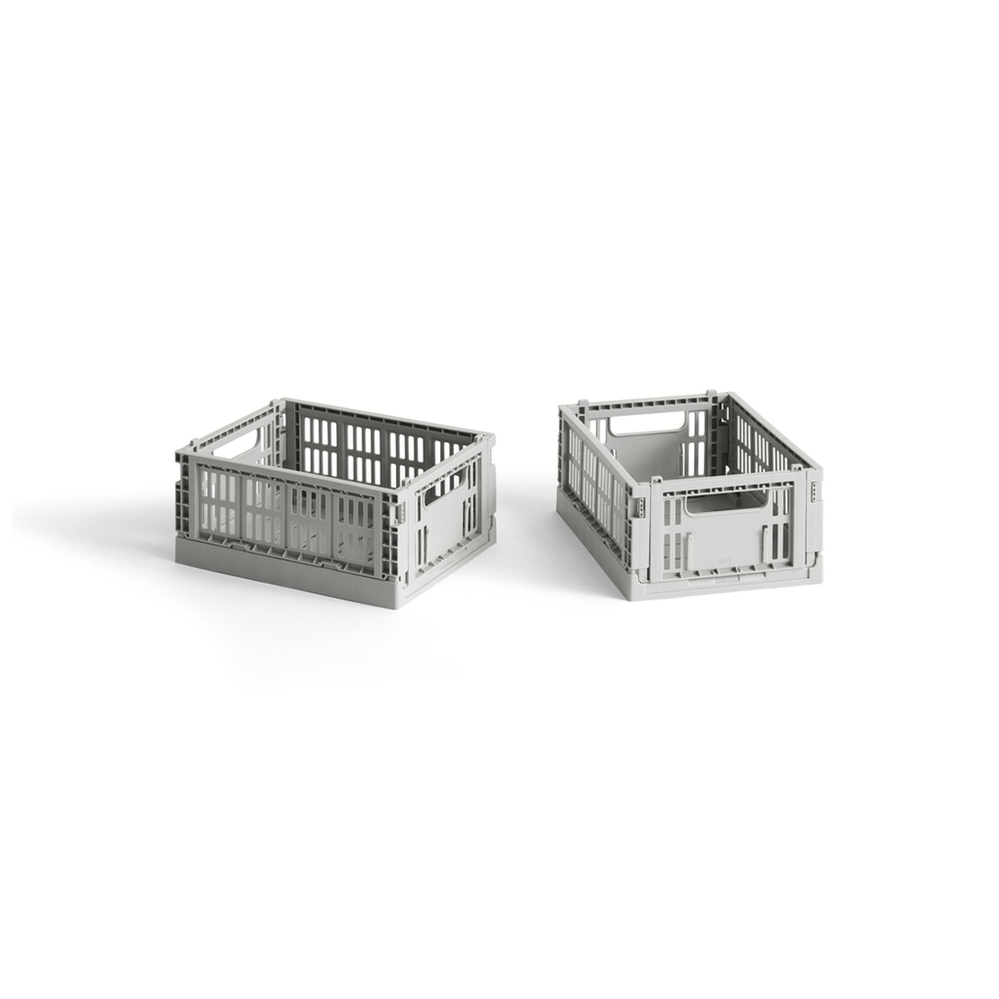 Lot de 2 mini boîtes de rangement Colour Crate , Gris clair