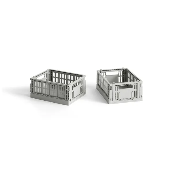 Colour Crate Storage Box Mini Set of 2 Light Gray