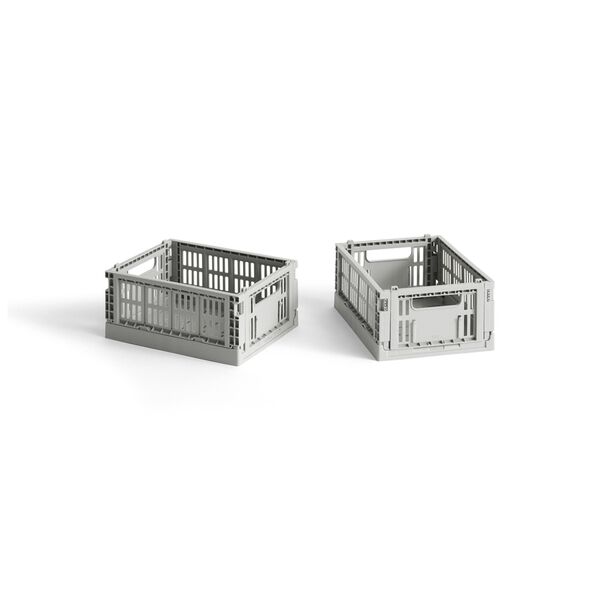 Caja de almacenamiento Colour Crate Mini Set de 2 Gris Claro