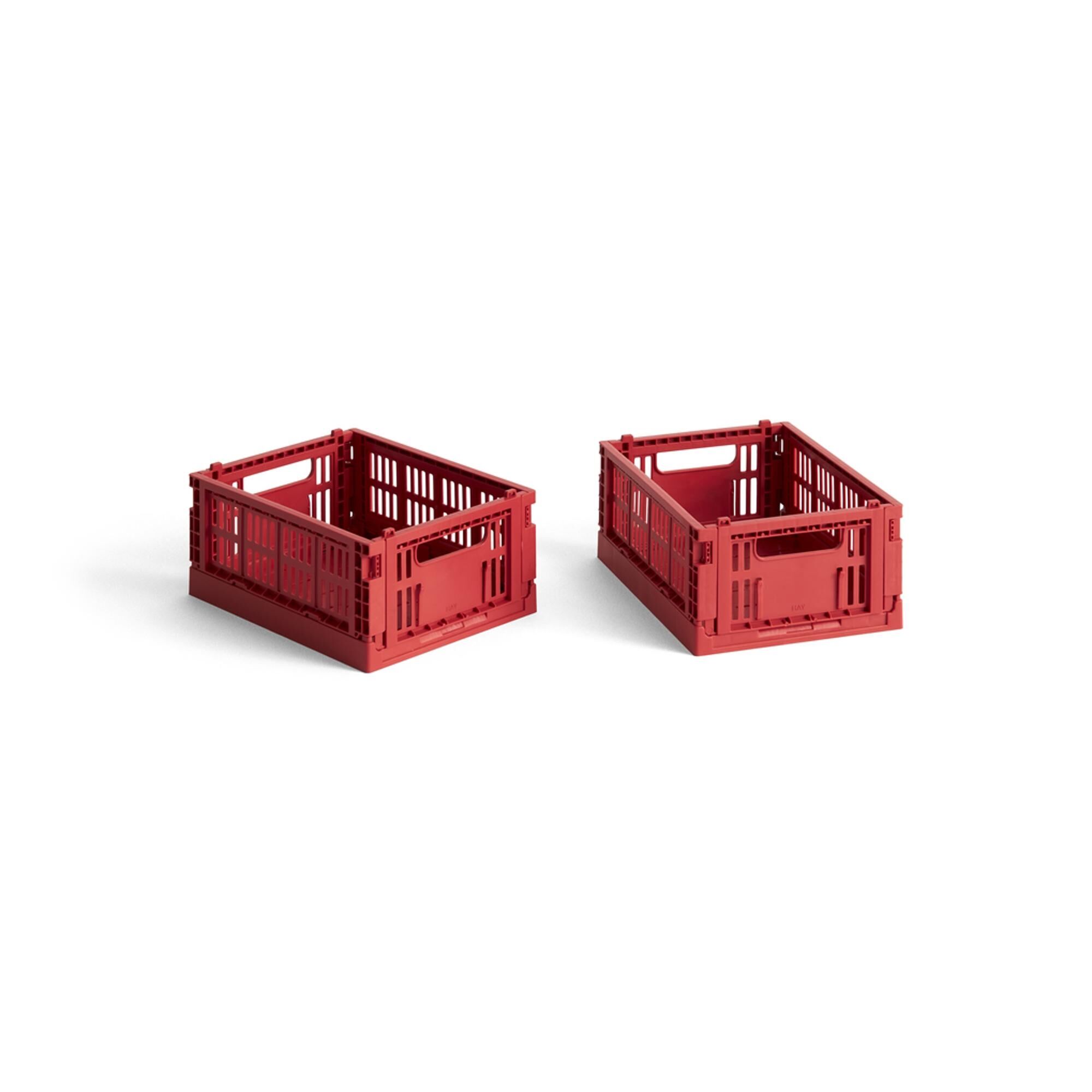 Lot de 2 mini boîtes de rangement Colour Crate, Rouge