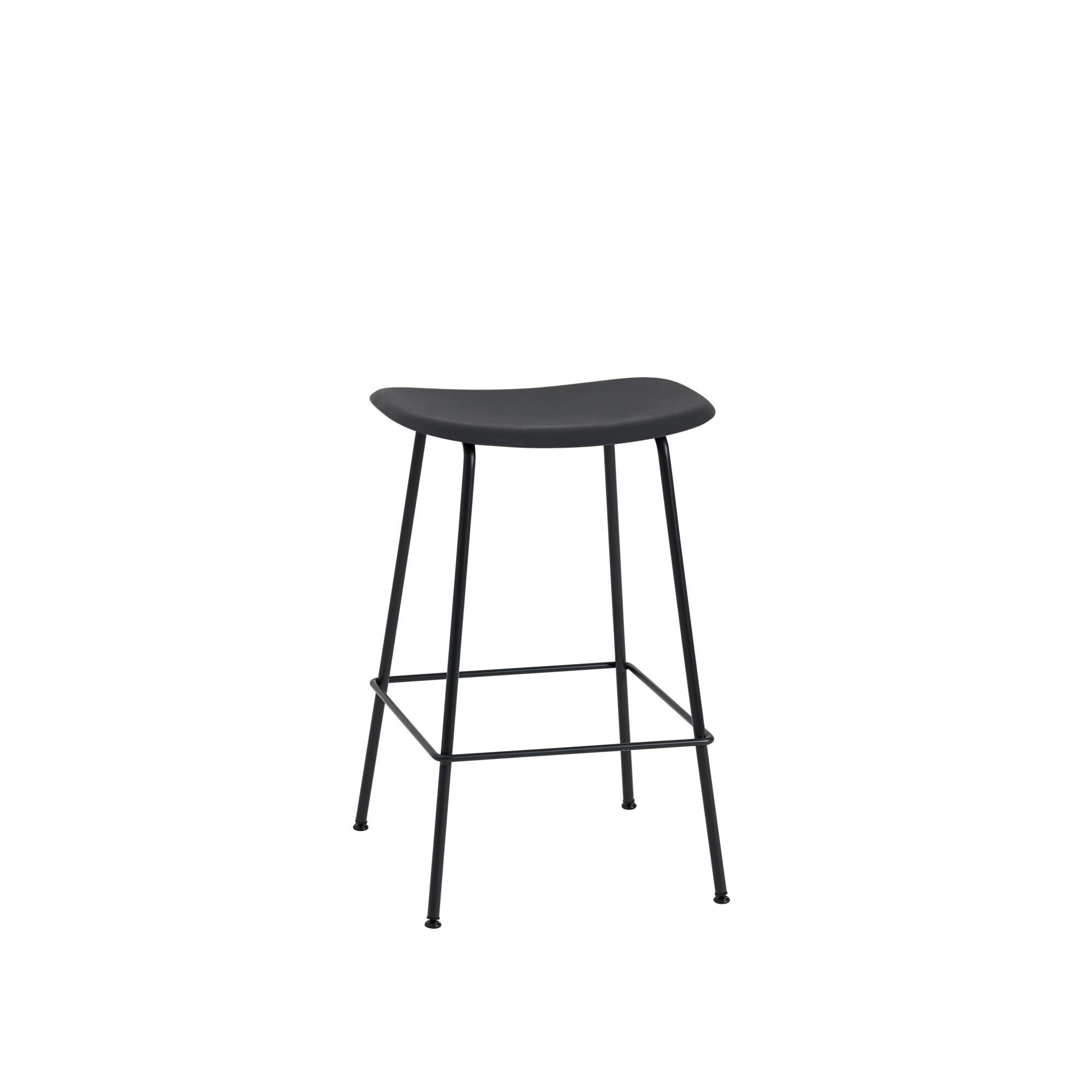 Tabouret de Bar Fibre m. Base Tube Noir/ Noir H66 cm