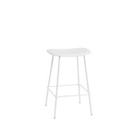 Fiber Barstol med Tube Base Hvid/Hvid H66 cm