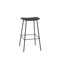 Fiber Barstol med Tube Base Sort H76 cm