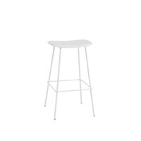 Fiber Barstol med Tube Base Hvid H76 cm