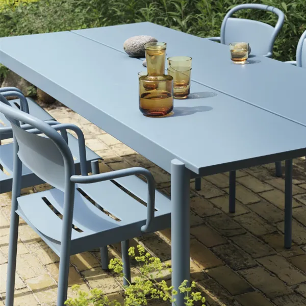 Linear Steel Table 140x75 Dark Green