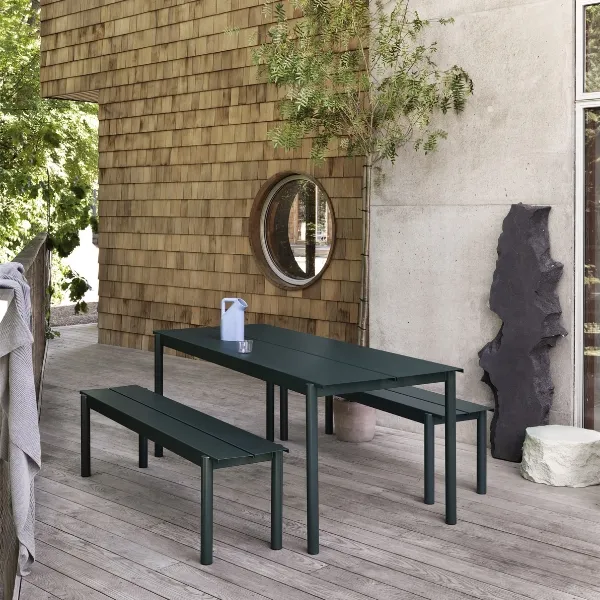 Linear Steel Bench 110x34 cm cm Black