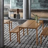 Linear Steel Bænk 110x34 cm Brændt Orange