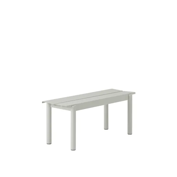 Linear Steel Bench 110x34 cm Gray
