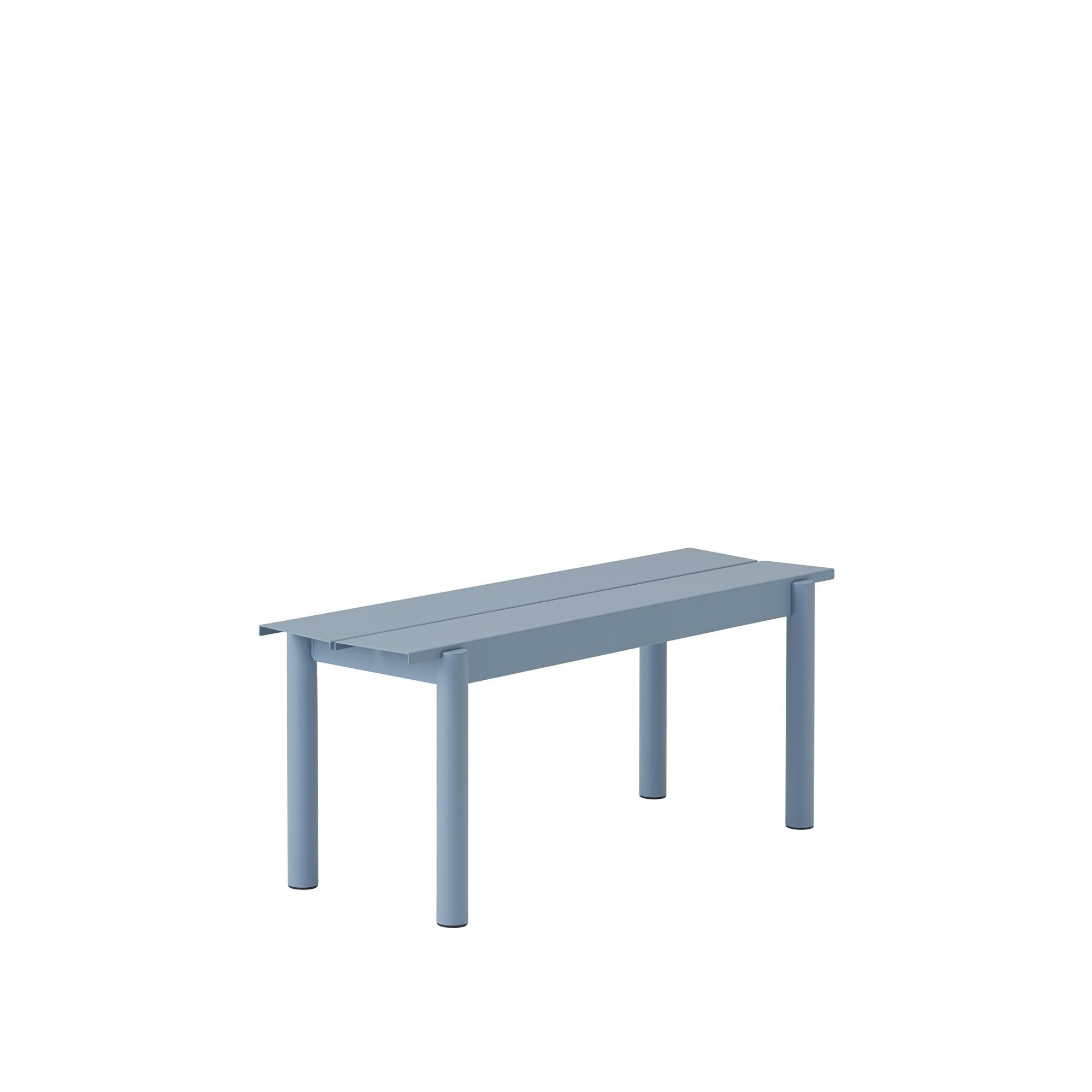 Lineær Stålbenk 110×34 cm Lys Blå
