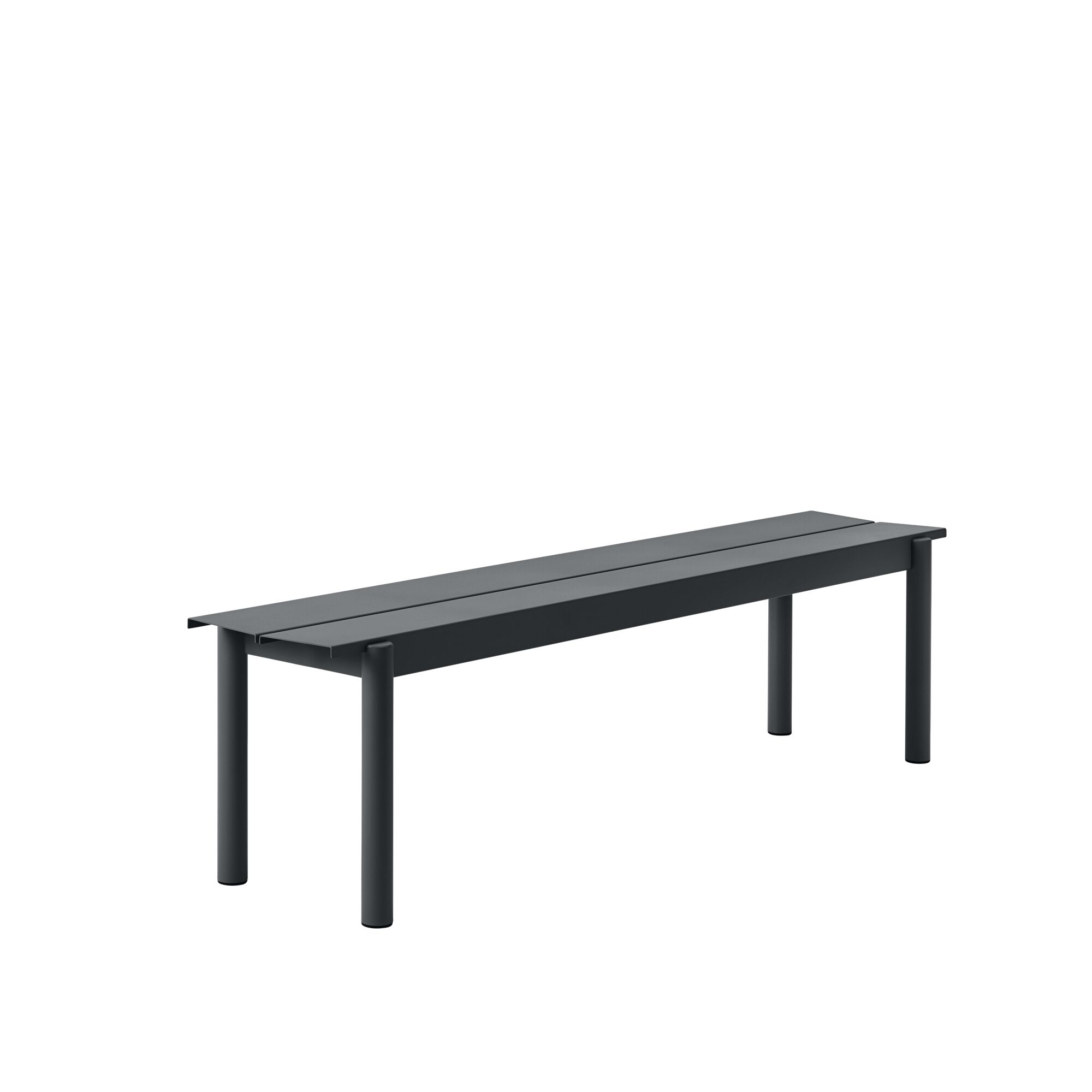 Lineær Stålbenk 170x34 cm Sort
