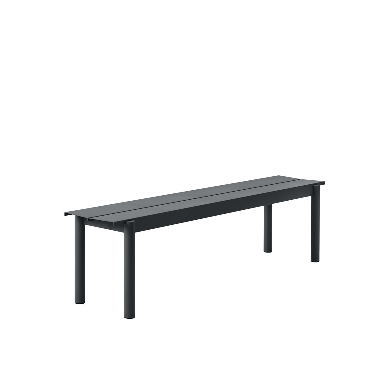 Lineær Stålbenk 170x34 cm Sort