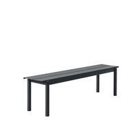 Lineær Stålbenk 170x34 cm Sort