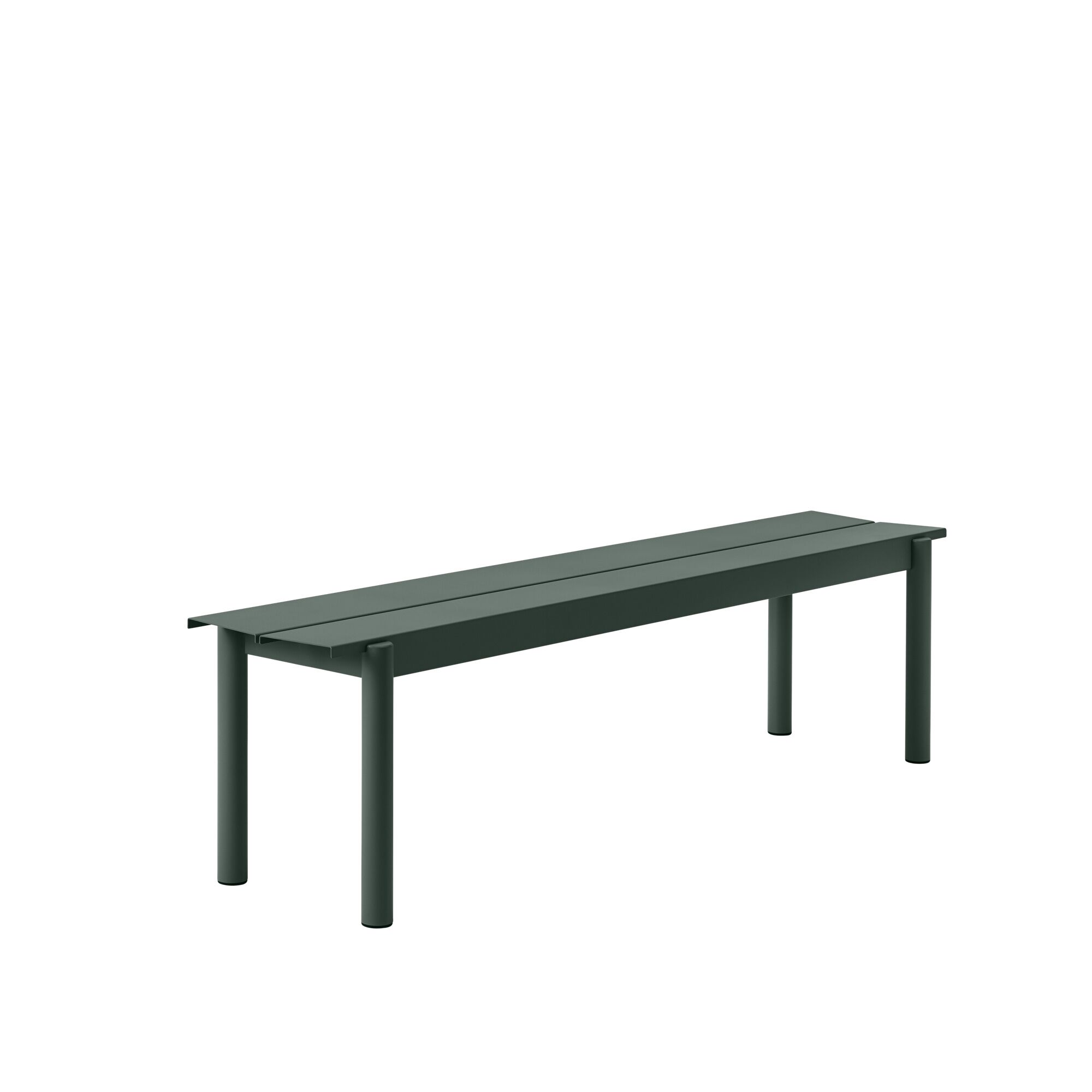 Lineær Stålbenk 170x34 cm Mørkegrønn