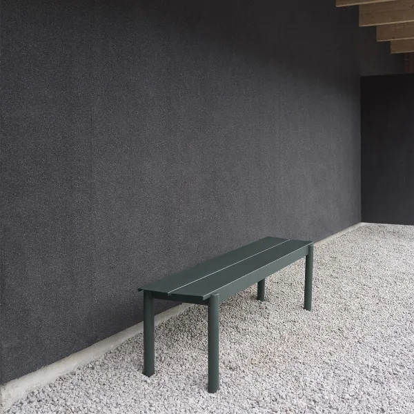 Linear Steel Bench 170x34 cm Dark Green