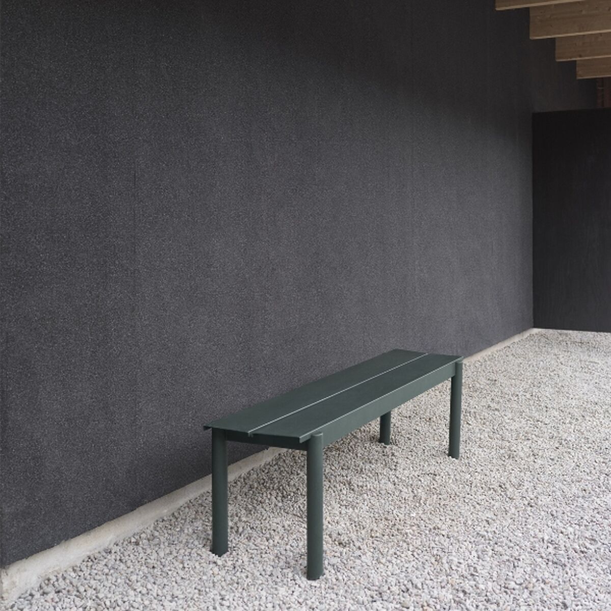 Lineær Stålbenk 170x34 cm Mørkegrønn