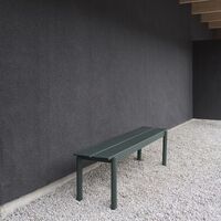 Lineær Stålbenk 170x34 cm Mørkegrønn