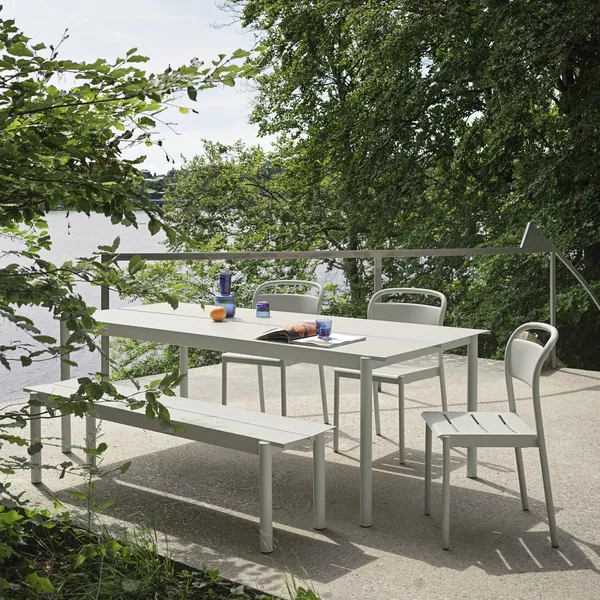 Linear Steel Bench 170x34 cm Gray