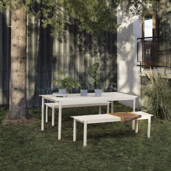Linear Steel Bench 170x34 cm Gray