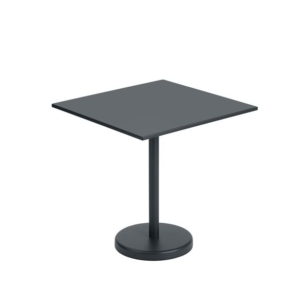 Linear Stahl-Café-Gartentisch 70x70 cm Schwarz