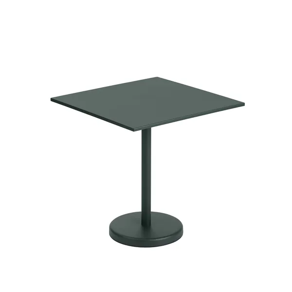 Linear Steel Café Garden Table 70x70 cm Dark Green