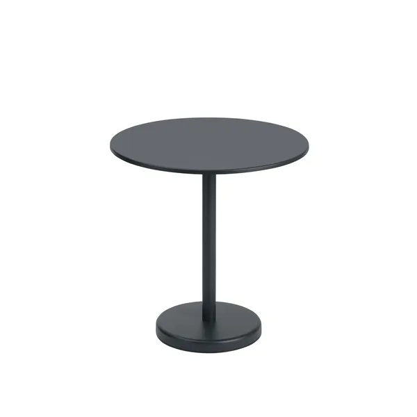 Linear Steel Café Garden Table Ø70 Black