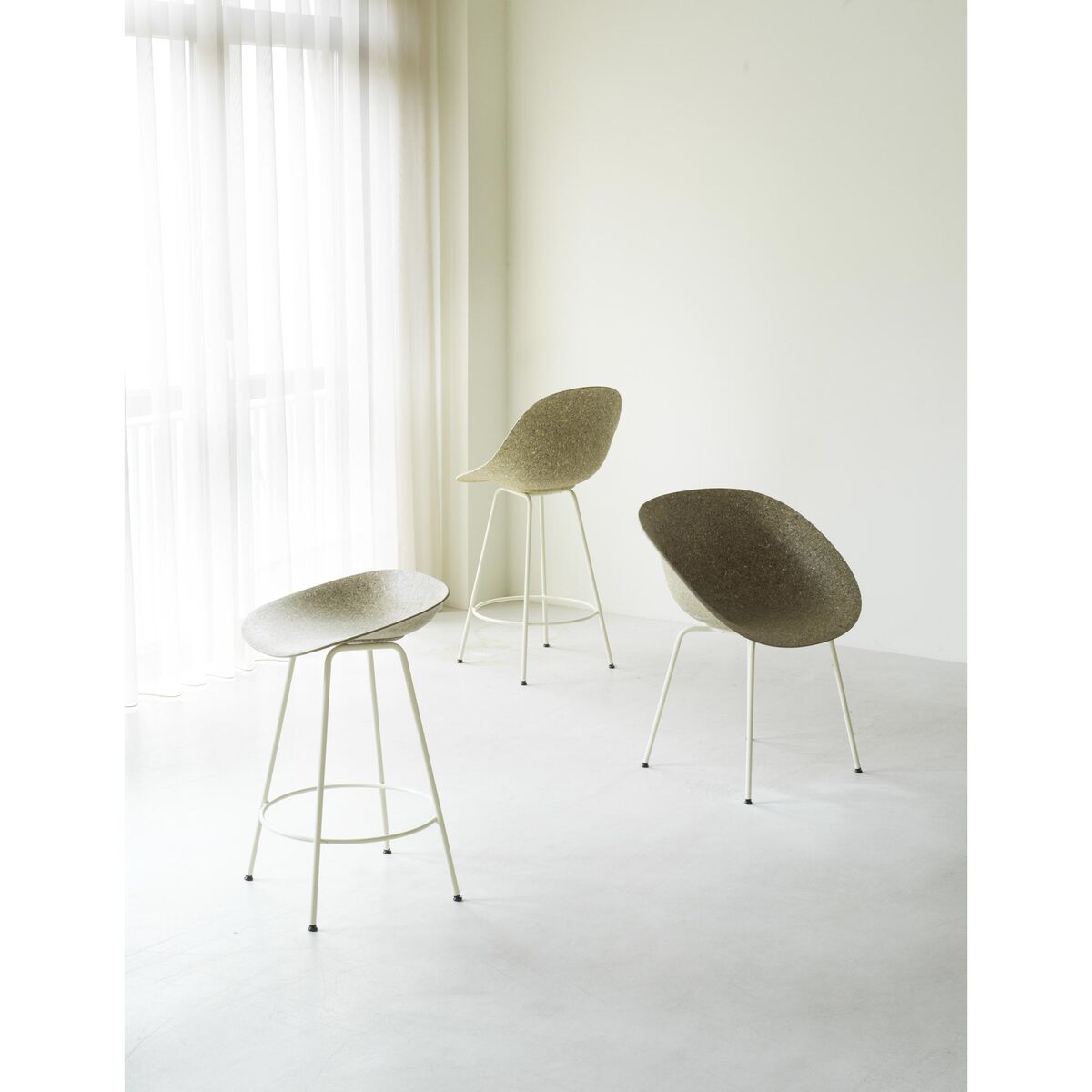 Silla de Comedor Mate Crema/ Acero/Cáñamo
