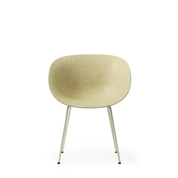 Matt Dining Chair With Armrests Cream/Steel/Hemp