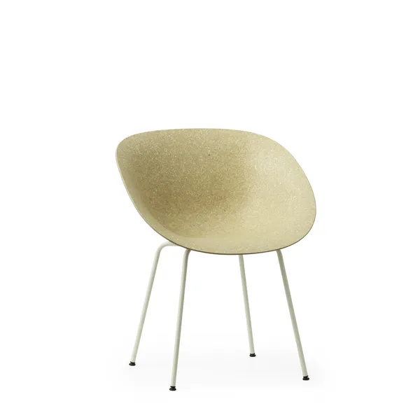 Matt Dining Chair With Armrests Cream/Steel/Hemp