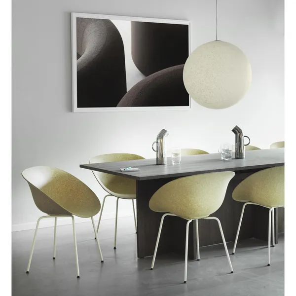 Matt Dining Chair With Armrests Cream/Steel/Hemp