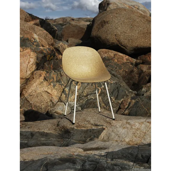 Matt Dining Chair With Armrests Cream/Steel/Hemp