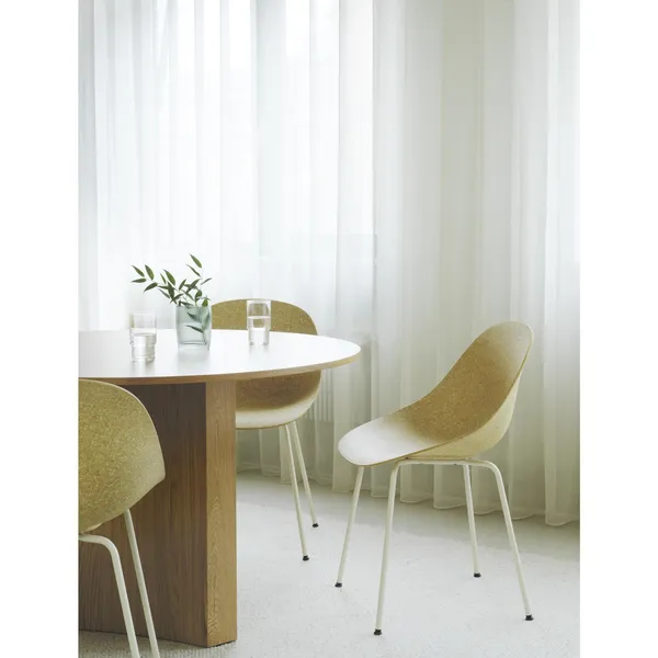 Matt Dining Chair With Armrests Cream/Steel/Hemp