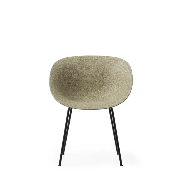 Matt Dining Chair With Armrests Black/Steel/Seaweed