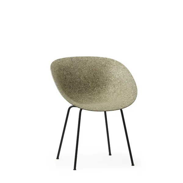 Matt Dining Chair With Armrests Black/Steel/Seaweed