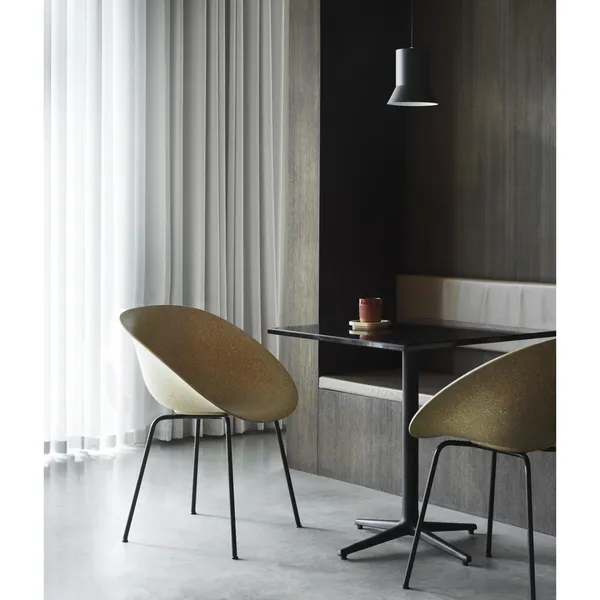 Matt Dining Chair With Armrests Black/Steel/Seaweed