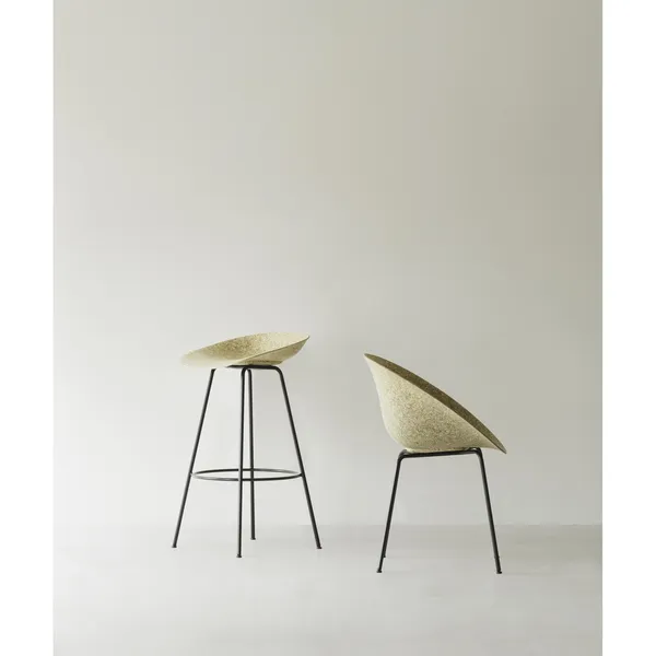 Matt Dining Chair With Armrests Black/Steel/Seaweed