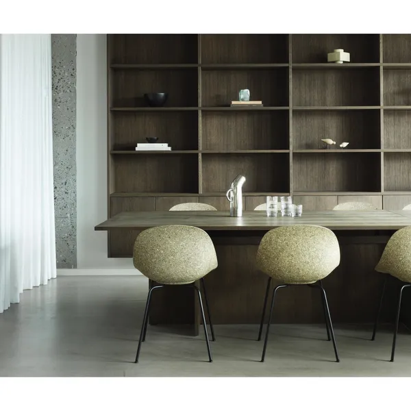 Matt Dining Chair With Armrests Black/Steel/Seaweed