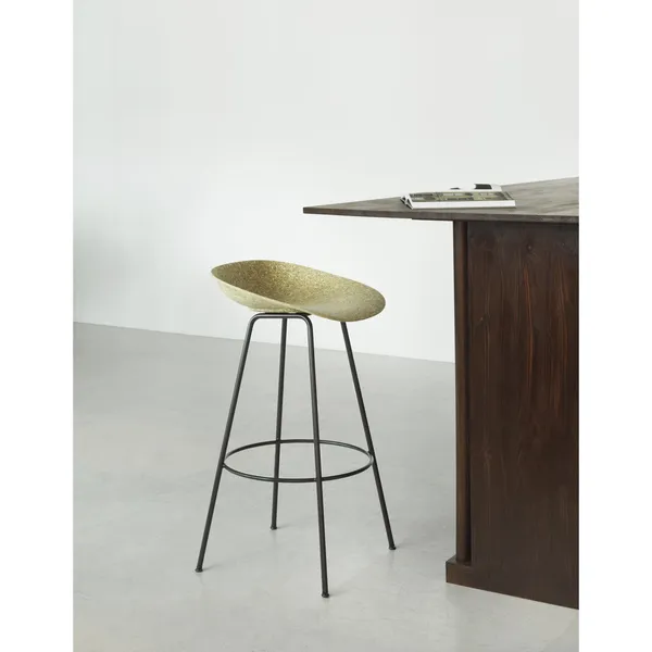 Matt Barstool 65 cm Black/Steel/Hemp