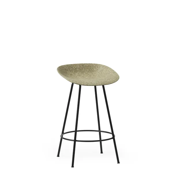 Matt Barstool 65 cm Black/Steel/Seaweed