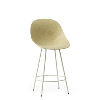 Mat Barkruk met Rugleuning 65 cm Crème/ Staal/Hennep